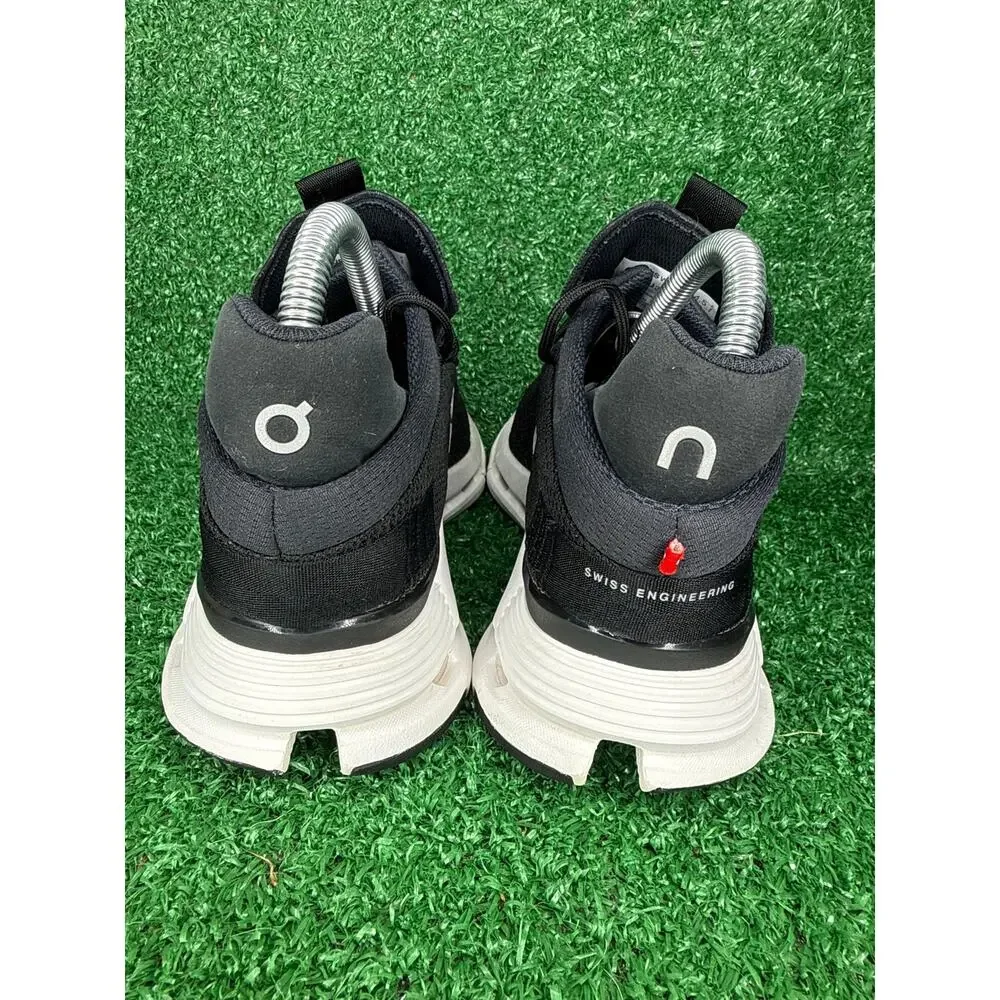 On Cloudnova Womens Size 6.5 Black White Athletic Running Walking Shoes Sneakers